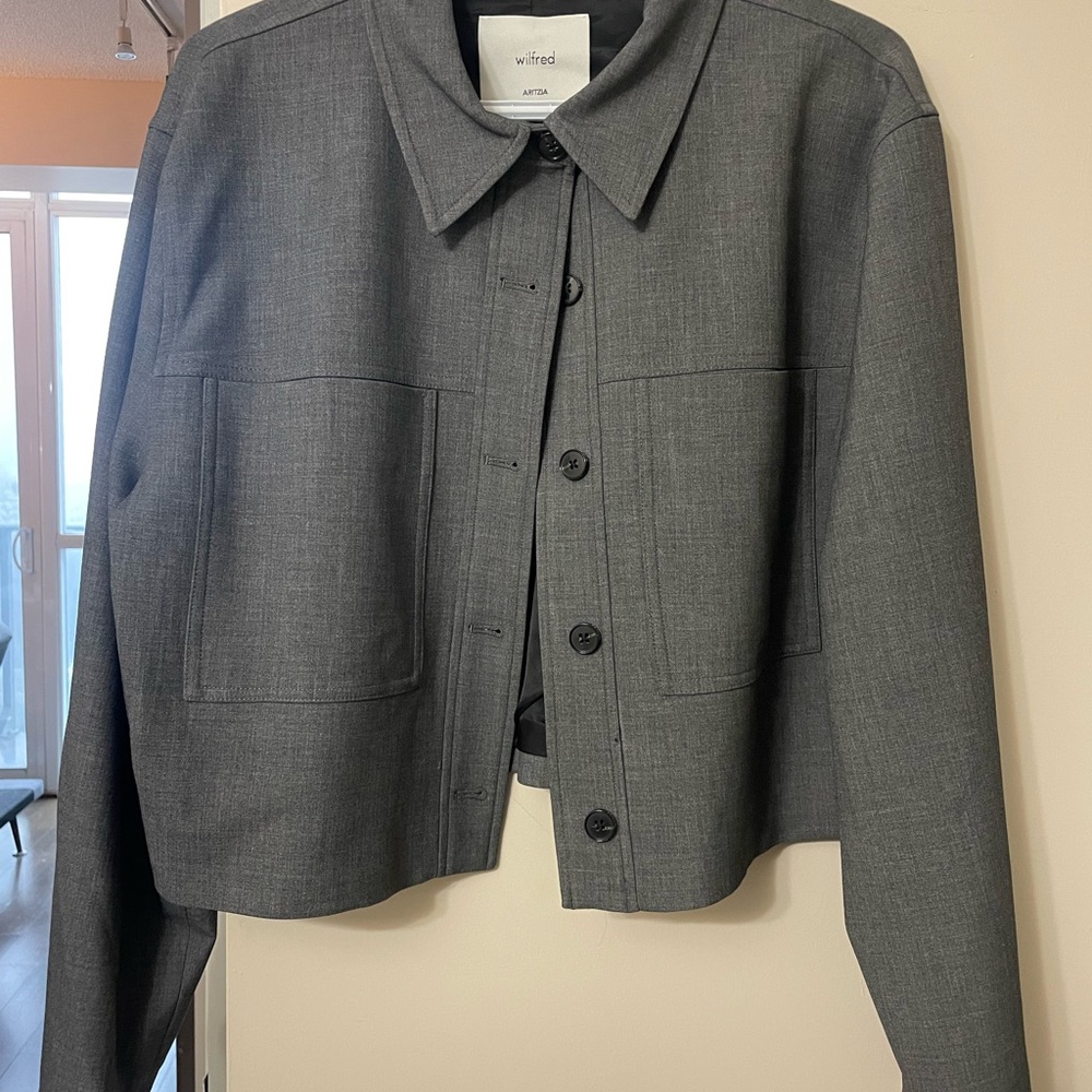 Aritzia Little Cropped Jacket in Heather Grey